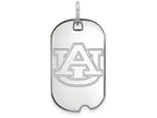 14k White Gold Logoart Auburn University Small Dog Tag Pendant Necklace