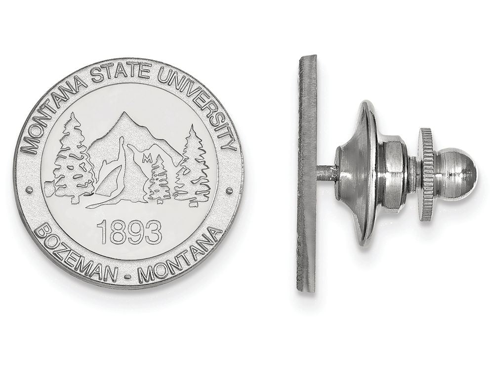 14k White Gold Logoart Montana State University Crest Lapel Pin