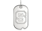 14k White Gold Logoart North Carolina State University Small Dog Tag Pendant Necklace