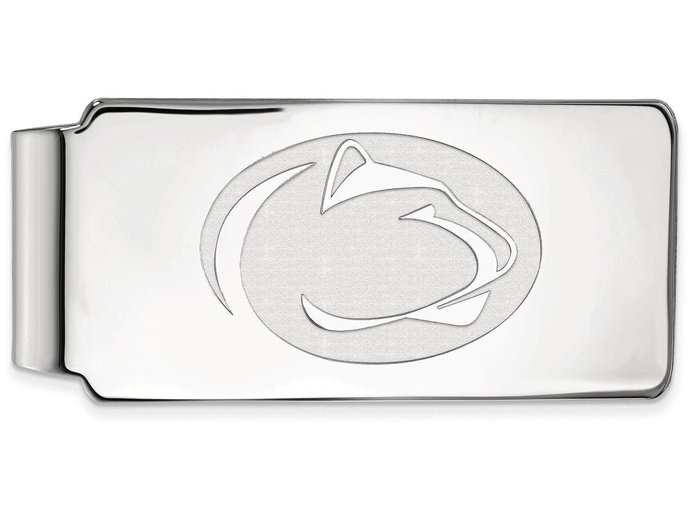 14k White Gold Logoart Penn State University Money Clip