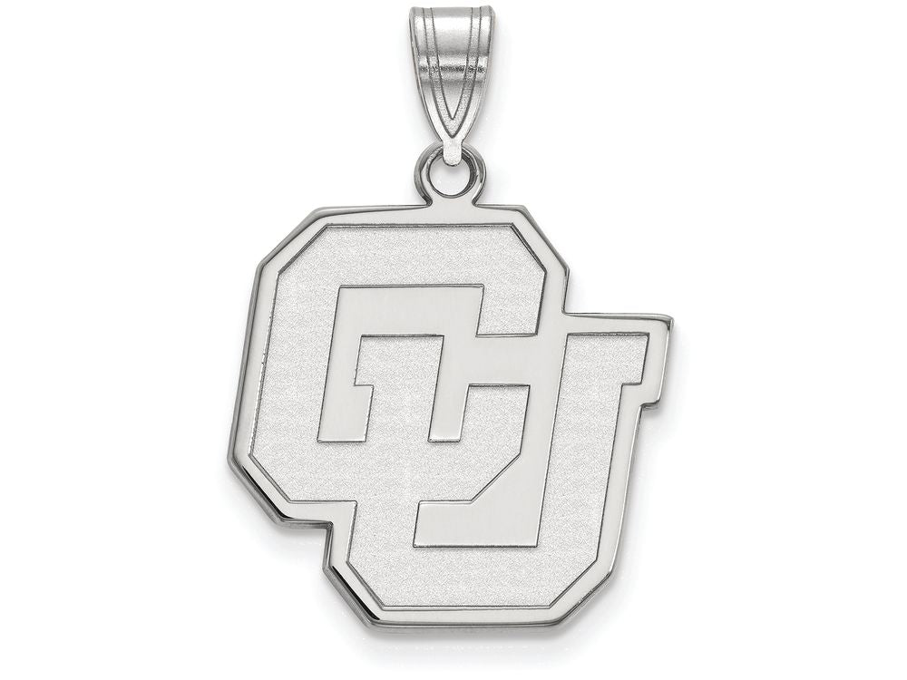 14k White Gold Logoart University Of Colorado Large Pendant