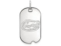 14k White Gold Logoart University Of Florida Small Dog Tag Pendant Necklace