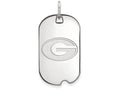 14k White Gold Logoart University Of Georgia Small Dog Tag Pendant Necklace