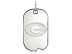 14k White Gold Logoart University Of Georgia Small Dog Tag Pendant Necklace