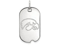 14k White Gold Logoart University Of Iowa Small Dog Tag Pendant Necklace