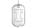 14k White Gold Logoart University Of Illinois Small Dog Tag Pendant Necklace
