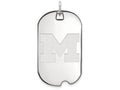 14k White Gold Logoart Michigan (univ Of) Large Dog Tag Pendant Necklace