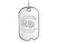14k White Gold Logoart University Of South Carolina Small Dog Tag Pendant Necklace