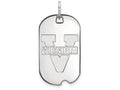 14k White Gold Logoart University Of Virginia Small Dog Tag Pendant Necklace