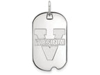 14k White Gold Logoart University Of Virginia Small Dog Tag Pendant Necklace