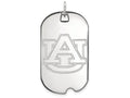 14k White Gold Logoart Auburn University Large Dog Tag Pendant Necklace