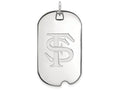 14k White Gold Logoart Florida State University Large Dog Tag Pendant Necklace
