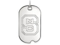 14k White Gold Logoart North Carolina State University Large Dog Tag Pendant Necklace