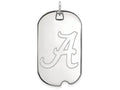 14k White Gold Logoart University Of Alabama Large Dog Tag Pendant Necklace