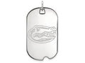 14k White Gold Logoart University Of Florida Large Dog Tag Pendant Necklace