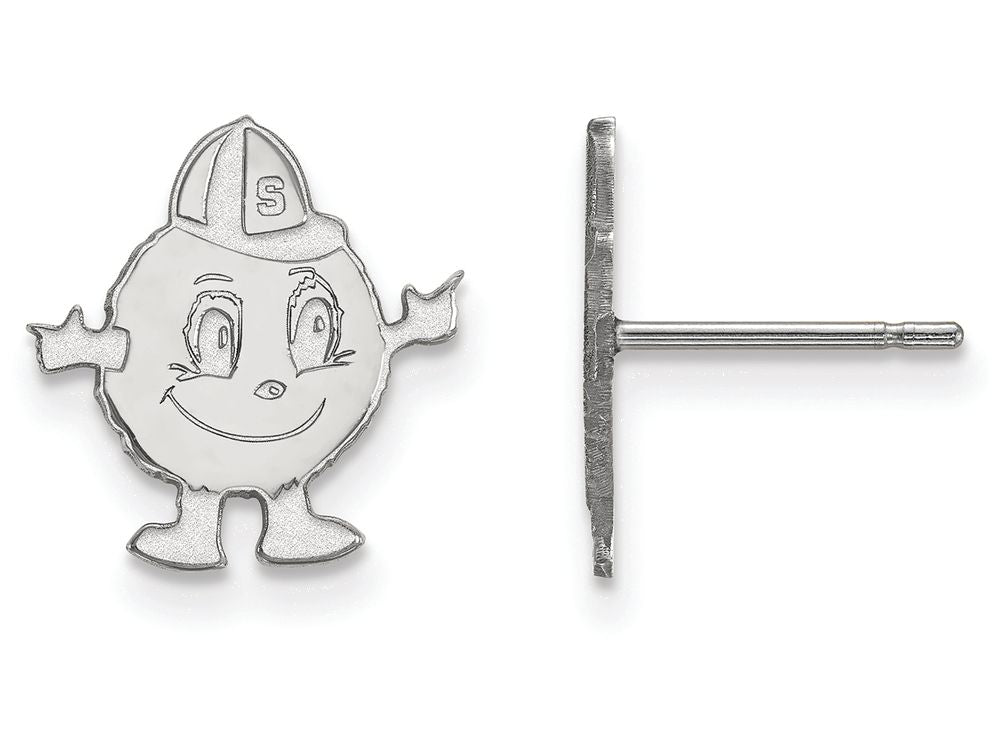 14k White Gold Logoart Syracuse University Small Post Earrings