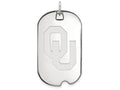 14k White Gold Logoart University Of Oklahoma Large Dog Tag Pendant Necklace