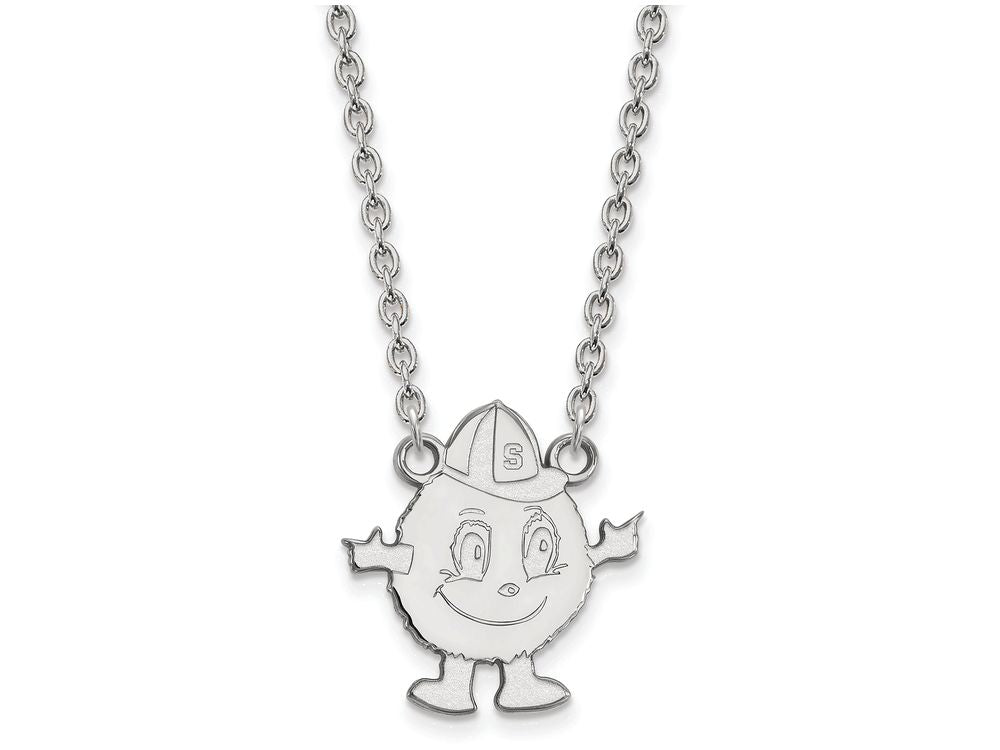 14k White Gold Logoart Syracuse University Large Pendant Necklace