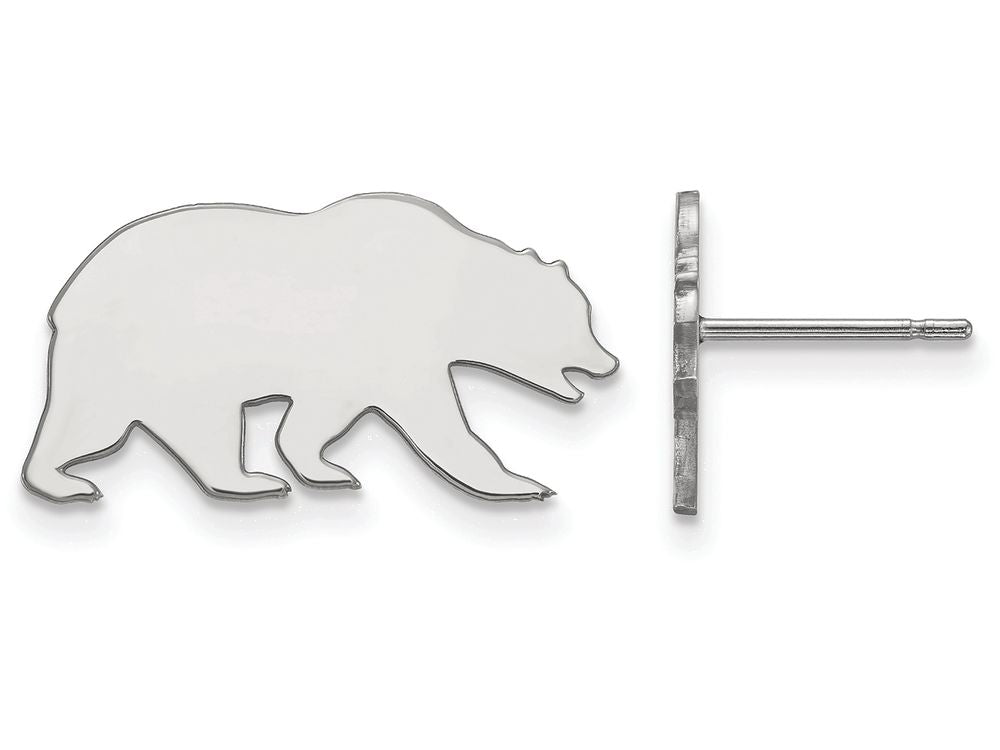 14k White Gold Logoart University Of California Berkeley Small Post Earrings