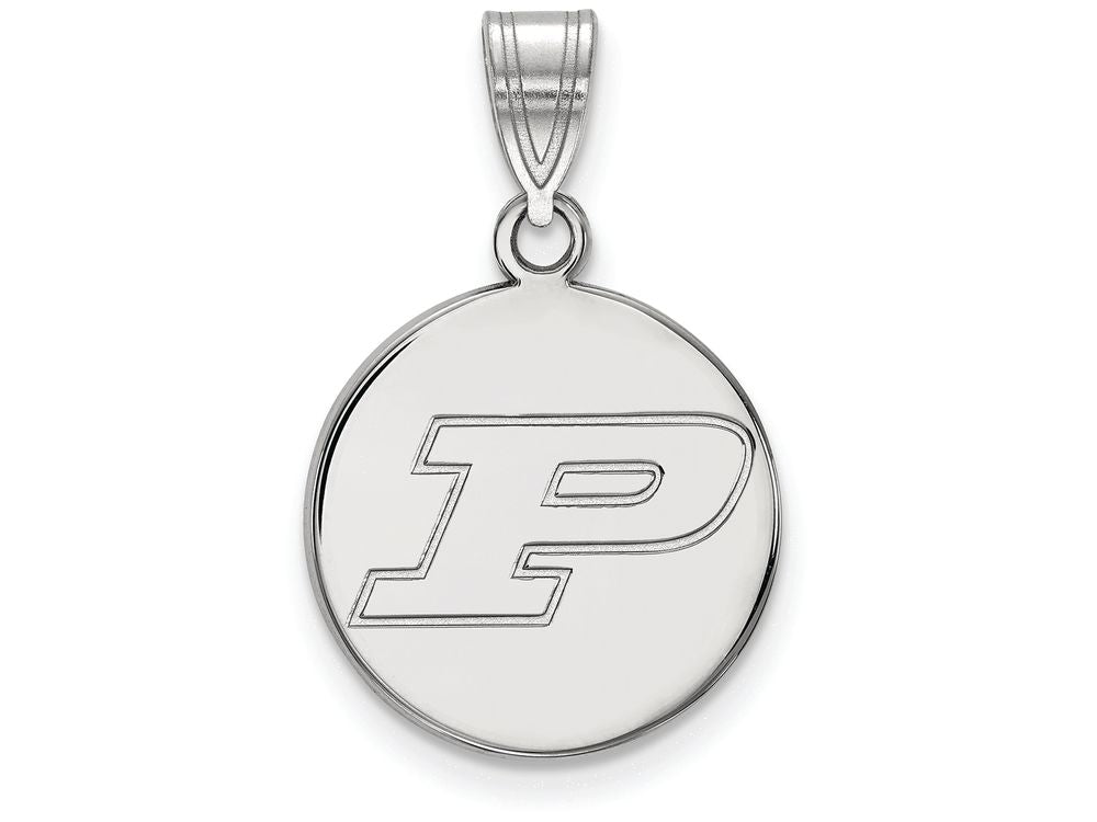 14k White Gold Logoart Purdue Medium Disc Pendant