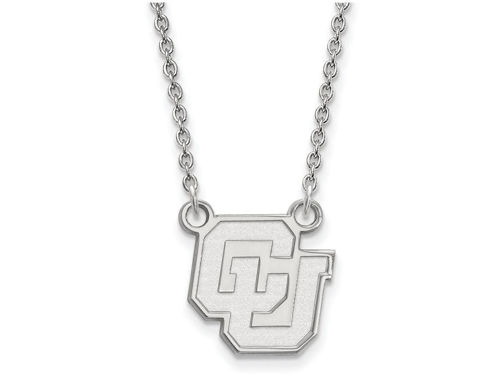 14k White Gold Logoart University Of Colorado Small Pendant Necklace