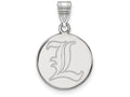 14k White Gold Logoart University Of Louisville Medium Disc Pendant
