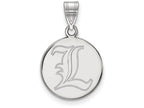 14k White Gold Logoart University Of Louisville Medium Disc Pendant