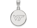14k White Gold Logoart Virginia Tech Medium Disc Pendant