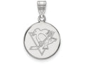 14k White Gold Nhl Logoart Pittsburgh Penguins Medium Disc Pendant