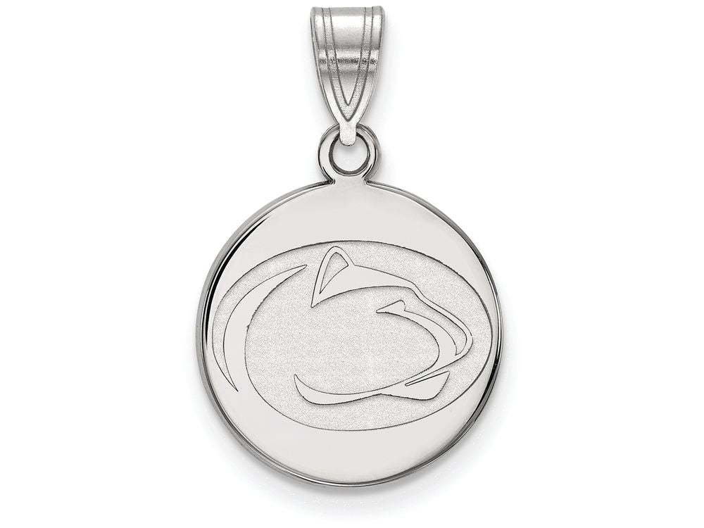 14k White Gold Logoart Penn State University Medium Disc Pendant