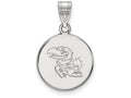 14k White Gold Logoart University Of Kansas Medium Disc Pendant