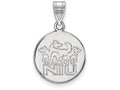 14k White Gold Logoart Northern Illinois University Medium Disc Pendant