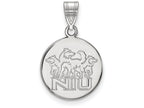 14k White Gold Logoart Northern Illinois University Medium Disc Pendant