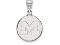 14k White Gold Logoart Michigan (univ Of) Medium Disc Pendant
