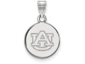 14k White Gold Logoart Auburn University Small Disc Pendant