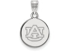 14k White Gold Logoart Auburn University Small Disc Pendant