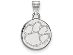 14k White Gold Logoart Clemson University Small Disc Pendant
