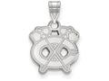 14k White Gold Nhl Logoart Chicago Blackhawks Small Pendant