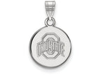 14k White Gold Logoart Ohio State University Small Disc Pendant