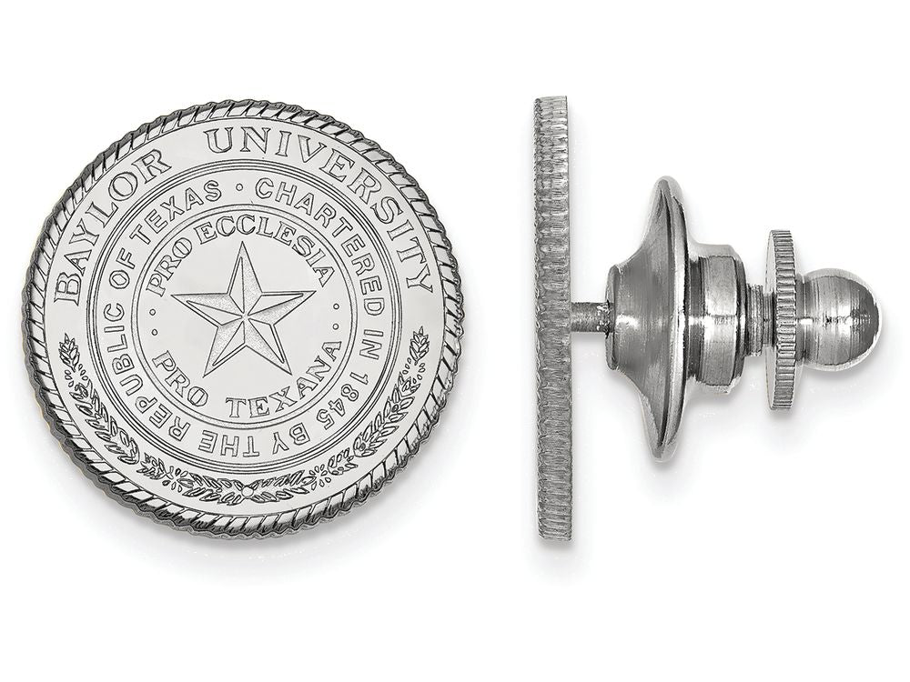 14k White Gold Logoart Baylor University Crest Lapel Pin