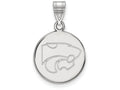14k White Gold Logoart Kansas State University Medium Disc Pendant