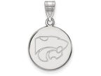 14k White Gold Logoart Kansas State University Medium Disc Pendant