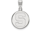 14k White Gold Logoart Michigan State University Medium Disc Pendant