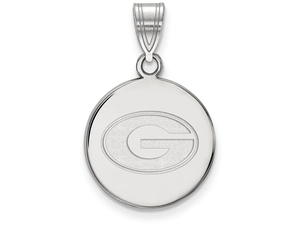 14k White Gold Logoart University Of Georgia Medium Disc Pendant