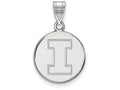 14k White Gold Logoart University Of Illinois Medium Disc Pendant