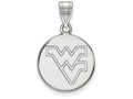 14k White Gold Logoart West Virginia University Medium Disc Pendant