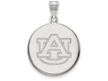 14k White Gold Logoart Auburn University Large Disc Pendant