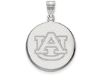 14k White Gold Logoart Auburn University Large Disc Pendant