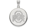 14k White Gold Logoart Ohio State University Large Disc Pendant