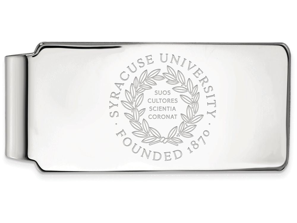 14k White Gold Logoart Syracuse University Money Clip Crest